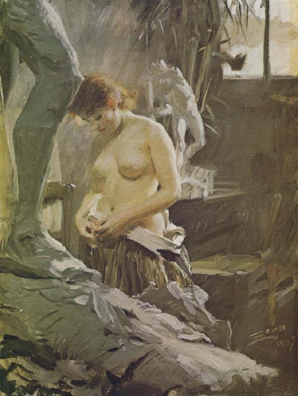 Anders Zorn i wikstoms atelje oil painting image